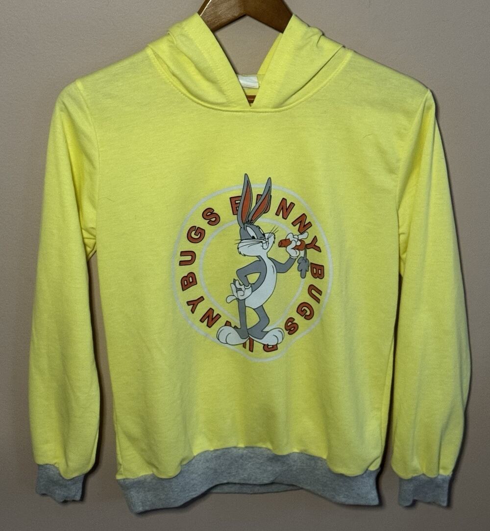 Disney Looney Tunes Yellow Hoodie Medium Bugs Bunny